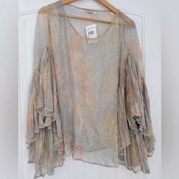 MES DEMOISELLES RUFFLED PRINTED BLOUSE IN MULTICOLOR - Picture 1 of 7